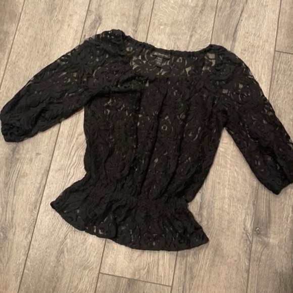 INC International Concepts Tops - INC top black lace top small medium petite